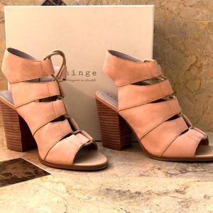 Hinge brand lace up bootie style heel. Size 9 M. Worn once!